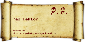 Pap Hektor névjegykártya